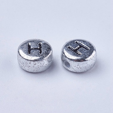 Silver Color Plated Acrylic Horizontal Hole Letter Beads(X-PB43C9070-H)-3