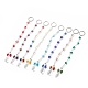 8pcs porte-clés en perles de verre galvanoplastie colorées(KEYC-JKC00399)-1