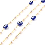 Dark Blue Brass+Glass Handmade Chains Chain(CHC-M022-12G)