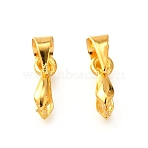 Brass Ice Pick Pinch Bails, Lead Free & Nickel Free, Golden, 9x2.5mm, Hole: 4x5mm(KK-E143-G-FF)