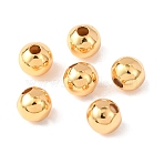 Brass Beads, Round, Rack Plating, Long-Lasting Plated, Cadmium Free & Lead Free, Real 24K Gold Plated, 5mm, Hole: 1.5mm(KK-C157-01C-G)