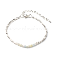 Natural Morganite Beaded Bracelets, with 304 Stainless Steel Rolo Chain, 7.48 inch(190mm)(BJEW-JB06384-03)