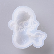 Silicone Molds, Resin Casting Molds, For UV Resin, Epoxy Resin Jewelry Making, Mermaid, White, 86x80x36mm(DIY-G009-05)