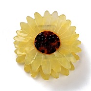 Cellulose Acetate(Resin) Claw Hair Clips, with Platinum Iron Findings, Sunflower, Light Khaki, 49x50.5x28mm(PHAR-Z001-06)
