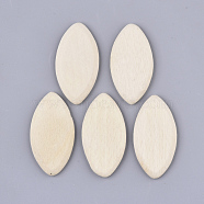 Undyed Beech Wood Beads, Unfinished Wood, Half Drilled, Horse Eye, PapayaWhip, 53~54x27~28x5mm, Half Hole: 1mm(X-WOOD-N003-001)