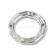 Rack Plating Alloy Links, Textured Ring Connector Charms, Platinum, 18x18.5x2mm, Hole: 1mm(FIND-M014-03P)