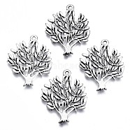 Tibetan Style Alloy Pendants, Tree of Life, Antique Silver, 31x26x2mm, Hole: 2mm(TIBE-Q073-03AS)