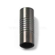 304 Stainless Steel Magnetic Clasps, Column, Ion Plating(IP), Gunmetal, 21x8mm, Hole: 6mm(STAS-B082-02C-B)