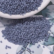 MIYUKI Delica Beads, Cylinder, Japanese Seed Beads, 11/0, (DB0799) Dyed Semi-Frosted Opaque Lavender, 1.3x1.6mm, Hole: 0.8mm, about 2000pcs/bottle, 10g/bottle(SEED-JP0008-DB0799)