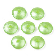 Opaque Acrylic Beads, Flat Round, Light Green, 10x4mm, Hole: 1.5mm, about 2300pcs/500g(OACR-N131-019C)