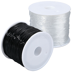 2Rolls 2 Colors Round Crystal Elastic Stretch Thread, for Bracelets Gemstone Jewelry Making Beading Craft, Mixed Color, 1mm, about 30.6 yards(28m)/roll, 1roll/color(EW-PA0001-01A)