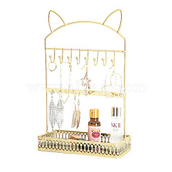 Metal Earring Rack, Earrings Display Stand, Golden, 19x11x35cm(PW-WG75182-01)