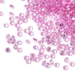 Cubic Zirconia Cabochons, Faceted Diamond, Pearl Pink, 1.2x1mm(ZIRC-K090-1.2mm-01I)