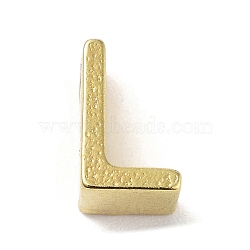 304 Stainless Steel Pendants, Real 24K Gold Plated, Letter L, 8x5x4mm, Hole: 1.6mm(STAS-S137-01G-L)