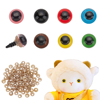 Elite 70 Pairs 7 Colors Craft Plastic Doll Eyes Stuffed Toy Eyes, Safety Eyes, with Washers, Mixed Color, 10mm, 10 pairs/color