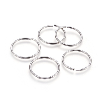 304 Stainless Steel Open Jump Rings, Stainless Steel Color, 12 Gauge, 30x2mm, Inner Diameter: 26mm, 110pcs/bag