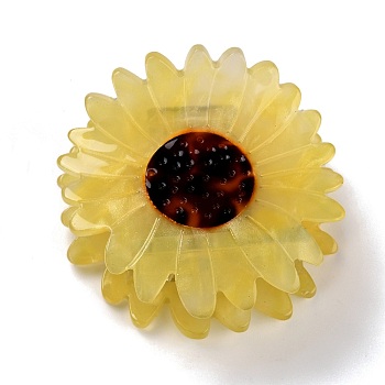 Cellulose Acetate(Resin) Claw Hair Clips, with Platinum Iron Findings, Sunflower, Light Khaki, 49x50.5x28mm