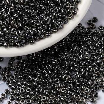 MIYUKI Round Rocailles Beads, Japanese Seed Beads, (RR2276) Fancy Lined Platinum, 8/0, 3mm, Hole: 1mm, about 422~455pcs/bottle, 10g/bottle