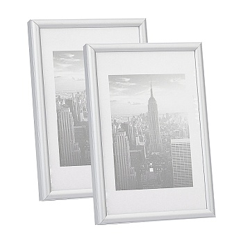 Alloy Picture Frame, with Organic Glass, for Wall Hanging and Tabletop Display, Rectangle, Platinum, 15.9x10.8x1.5cm, Inner Size: 14.2x9.1cm