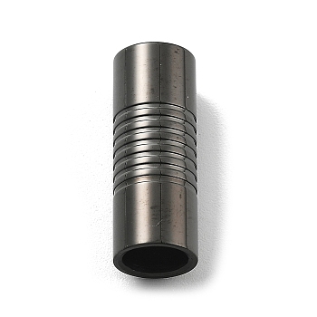 304 Stainless Steel Magnetic Clasps, Column, Ion Plating(IP), Gunmetal, 21x8mm, Hole: 6mm