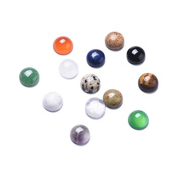 Gemstone Cabochons, Half Round/Dome, Mixed Stone, Mixed Color, 30x9mm