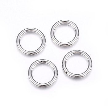 304 Stainless Steel Jump Rings, Open Jump Rings, Stainless Steel Color, 12 Gauge, 14x2mm, Inner Diameter: 10mm