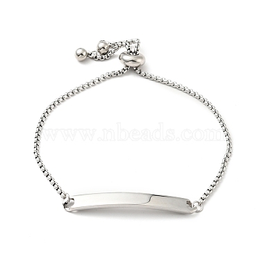 304 pulsera deslizante de eslabones rectangulares de acero inoxidable con cadenas de caja para mujer(BJEW-G645-01C-P)-2