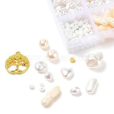 164 pièces fleur et perles rondes en plastique et alliage(DIY-YW0002-57)-6