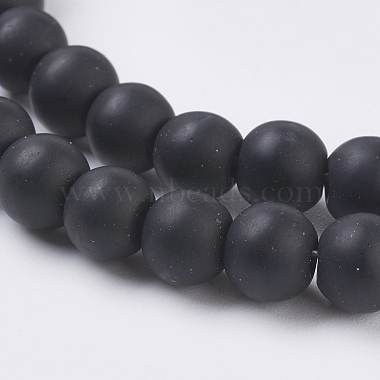 Synthetical Black Stone Beads Strands(G-G508-7)-3
