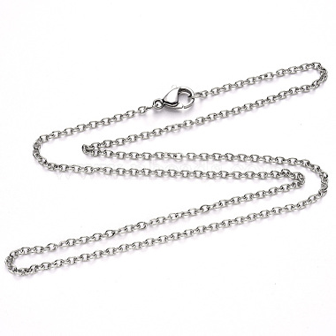 304 Stainless Steel Cable Chain Necklace(NJEW-S420-007A-P)-3