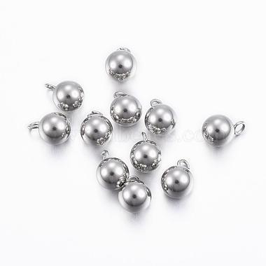 Stainless Steel Color Round Stainless Steel Charms