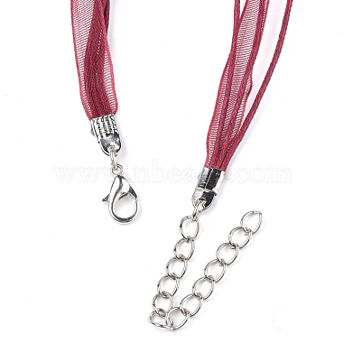 Waxed Cord and Organza Ribbon Necklace Making(NCOR-T002-163)-3