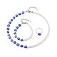 Perle d'imitation en plastique et perles de verre millefiori bracelet collier(SJEW-JS01239)-1