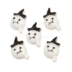 Helloween Luminous Resin Decoden Cabochons, Ghost, Glow in the Dark, White, 13x7.5x3mm(RESI-XCP0002-69)
