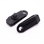 Nylon Plastic Camping Tent Clips, Windproof Awning Tent Clamp with Spiral Buckle, Lightweight Canvas Fixing Buckle, Outdoor Tarpaulin Clips, Black, 85x27x29mm, Hole: 13mm(FIND-WH0065-27)