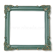 Resin Embossed Photo Frames, for Jewelry Photography Photo Frame Decor Accessories, Sea Green, 115x112x10.5mm, Inner Diameter: 86x87mm(AJEW-C028-01E)