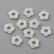 Resin Bead Frames, for Earrings Jewelry Accessories, Flower, White, 14x14.5x3.5mm, Hole: 1.6mm(RESI-WH0076-85A)