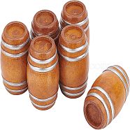 Beechwood Mini Beer Barrel, for Dollhouse Accessories Pretending Prop Decorations, Saddle Brown, 27x40.5mm(DJEW-WH0015-46)