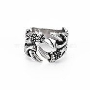 Men's Alloy Cuff Finger Rings, Open Rings, Cadmium Free & Lead Free, Antique Silver, US Size 8(18.1mm)(RJEW-N029-040)