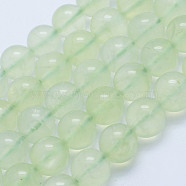 Natural Prehnite Beads Strands, Round, Grade A+, 8~8.5mm, Hole: 1mm; about 51pcs/strand, 15.7inches(40cm)(G-L478-36-8mm)