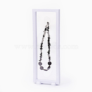 Plastic Frame Stands, with Transparent Membrane, 3D Floating Frame Display Holder, For Bracelet/Necklace Jewelry Display, Rectangle, White, 30x11x2cm(ODIS-P006-03A)