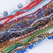 Glass Beads Strands, Mixed Shapes, Mixed Color, 2.5~15x2.5~13x2~13mm, Hole: 0.6~1mm, about 20~210pcs/strand, 11.6 inch~22.8 inch(GLAA-XCP0006-01)