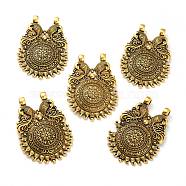 Tibetan Style Alloy Pendants, Antique Golden, 65.5x45.5x8.5mm, Hole: 5mm(PALLOY-P224-30G)