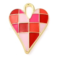 Alloy Enamel Pendants, Light Gold, Heart, 34.5x25.5x4mm, Hole: 9x4mm(PALLOY-S034-02KCG-D)