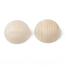 Unfinished Natural Wood Cabochons, Undyed, Half Round/Dome, Old Lace, 48x26mm(WOOD-R269-A)