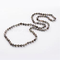 Natural Labradorite Necklaces, Beaded Necklaces, 36.2 inch(NJEW-D264-07)