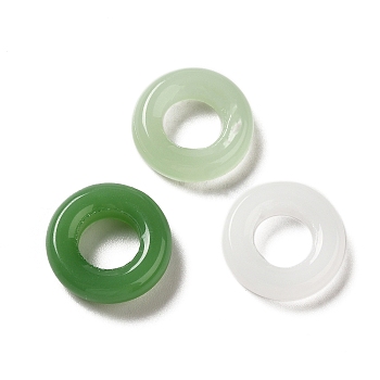 Glass Linking Rings, Imitation Jade, Round Ring, Mixed Color, 16x4mm, Inner Diameter: 7.8mm