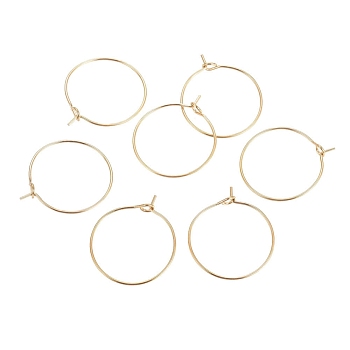 Ion Plating(IP) 316L Surgical Stainless Steel Hoop Earring Findings, Wine Glass Charms Findings, Golden, 21x0.7mm, 21 Gauge
