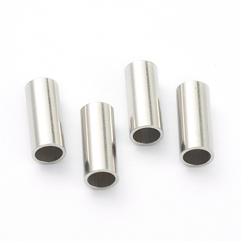 304 Stainless Steel Beads, Tube Beads, Stainless Steel Color, 12x5mm, Hole: 4mm