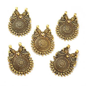 Tibetan Style Alloy Pendants, Antique Golden, 65.5x45.5x8.5mm, Hole: 5mm